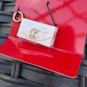 Christian Louboutin Pink and Gold Mini Handbag Keychain